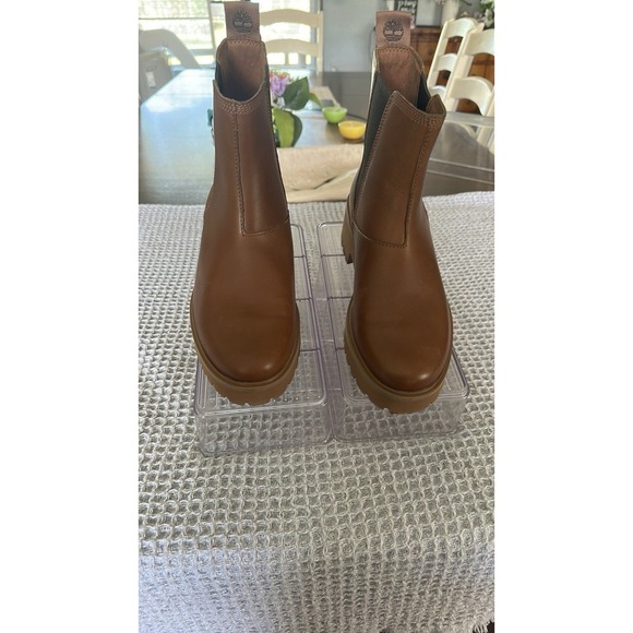 Timberland Women's Carnaby Cool Tan Chelsea Boots Size 9 - Picture 2 of 16